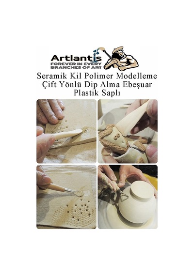 Seramik Kil Polimer Modelleme Çift Yönlü Dip Alma Ebeşuar 6 Lı 1 Paket Seramik Kil Şekillendirici Plastik Saplı