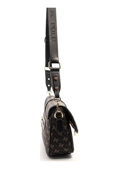 Silver Polo Sp1182 Kadın Çapraz Çanta Monogram Füme-siyah