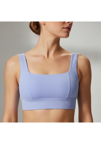 Yüksek Bel Toparlayıcı Tayt & V Sırt Destekli Spor Sütyeni - Sculpt Set Mavi