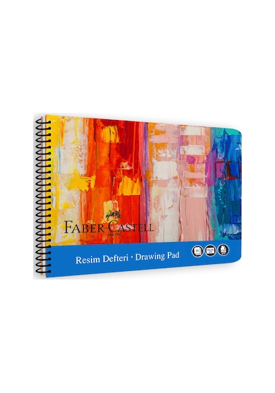 Faber-Castell 35x50 cm Art Karton Kapak Resim Defteri, 30 Yaprak, 120 gr Kaliteli Kağıt