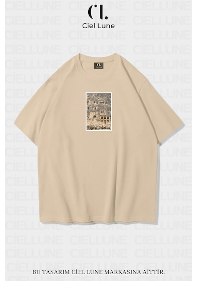 Nevermind Unisex Kadın Erkek Myra Adalia Baskılı Özel Tasarım Oversize T-sh Bej Nevermind Unisex Kadın Erkek Myra Adalia Baskılı Özel Tasarım Oversize T-sh Bej