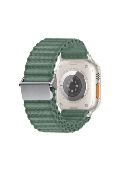 Apple Watch Ultra 49mm Uyumlu Krd-123 Naylon Kumaş Hasır Örgülü Kordon - Yeşil