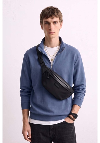 Barrels And Oıl Erkek Yarım Fermuarlı Dik Yaka Sweatshirt - Mavi M.mavi M.mavi