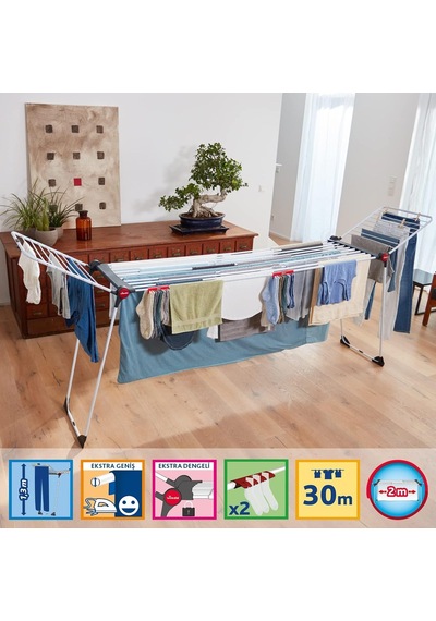 Vileda Infinity Flex 2 Metre'ye Kadar Uzatılabilir, 30 Metre Kurutma Alana Sahip Çamaşır Kurutmalığı Diğer