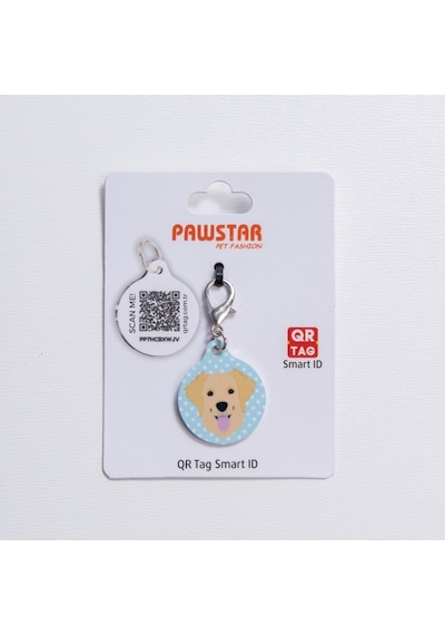 Labrador Köpek Desenli Qr Tag Evcil Hayvan Künyesi İsimlik Pet Tag Köpek Künyesi Kedi Künyesi Qr Kodlu Künye Sarı