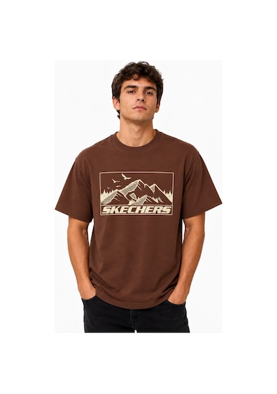 Skechers M Relax Fit Adventure Crewneck T-shirt S2620111-2070 Erkek Tişort Kahverengi