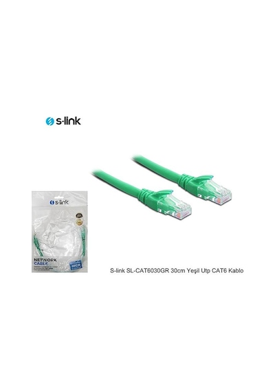 S-Link Sl-Cat6030Gr 30Cm Yeşil Utp Cat6 Kablo