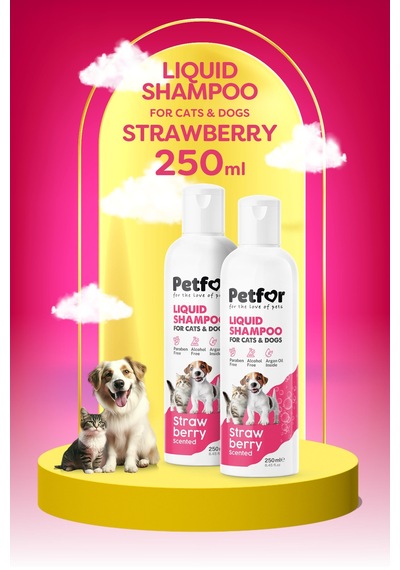 Kedi Ve Köpekler İçin Çilekli Şampuan 250 Ml 2 Adet
