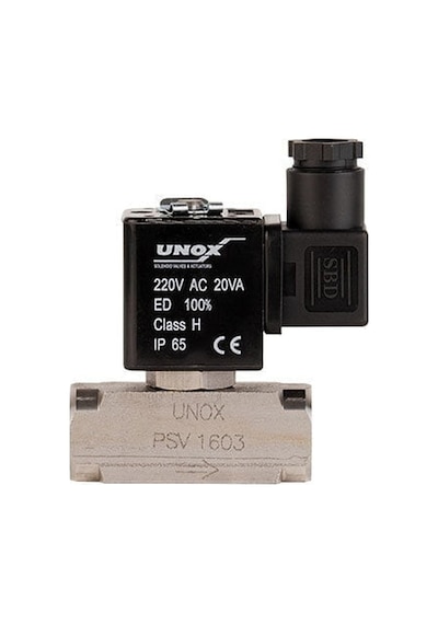 Unox 24 V Dc Paslanmaz Takoz Gövde Solenoid Valf Normalde Kapalı 3/4" (0-16 BAR