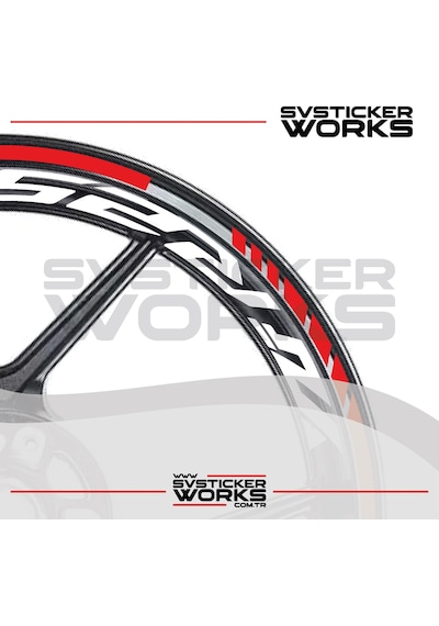 Yamaha Yzf-r25 Jant Sticker Dış Ve İç Set Sticker Jant Şeridi Kırmızı