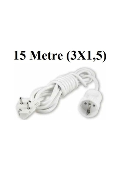 Topraklı 15 Metre Tekli Priz 3x1.5 Mm Seyyar Uzatma Kablosu Topraklı 15 Metre Tekli Priz 3x1.5 Mm Seyyar Uzatma Kablosu