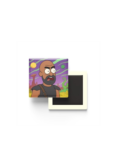 Jet Black - 9x9 Cm Baskılı Kare Buzdolap Magneti