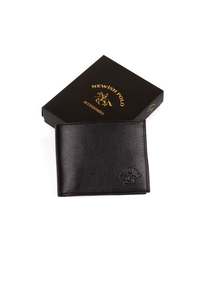 Newish Polo Erkek Hakiki Deri Cüzdan Ve Kartlık New164 Siyah