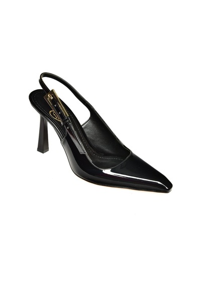 Fox Shoes S752084908 Siyah Rugan Kalın Topuklu Kadın Ayakkabı Siyah