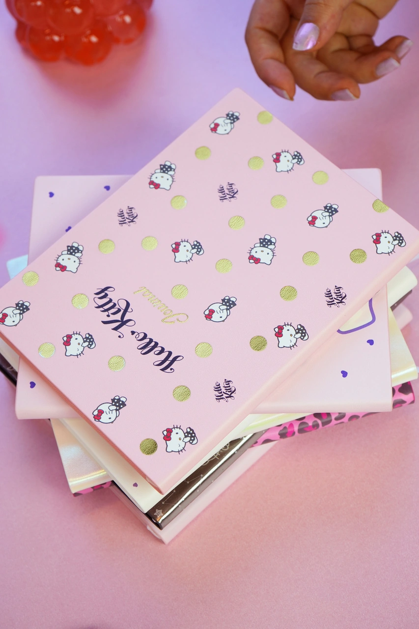 Hello Kitty Smyth Flexy Vegan Deri Kapaklı Defter 13x18 Cm, Çizgili, Koleksiyon Kapaklar Pudra Pembe