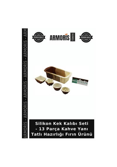 Silikon Kek Kalıbı Seti - 13 Parça Kahve Yanı Tatlı Hazırlığı Fırın Ürünü Çok Renkli