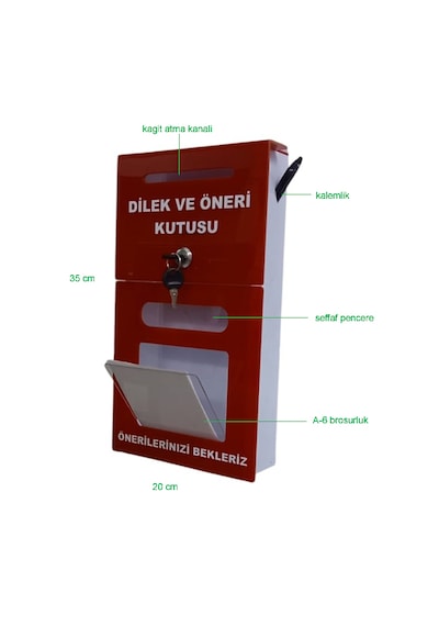 Kırmızı A-6 Dilek Öneri Kutusu