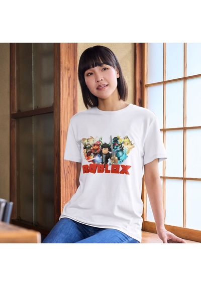 Alpşan Ticaret Roblox Tişörtleri Beyaz Unisex T-shirt Roblox Çocuk Yetişkin Tişört Beyaz