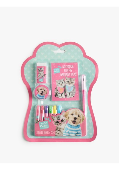 Koton Studio Pets Lisanslı Kedi Ve Köpek Temalı Kırtasiye Seti Mavi 7wak70364aa