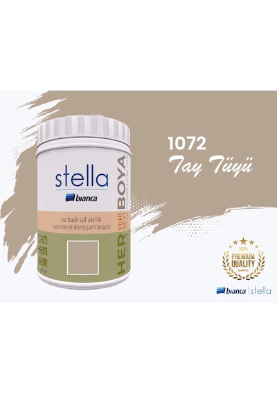 Bianca Stella Su Bazlı Saf Akrilik Boya 1 Litre Tay Tüyü