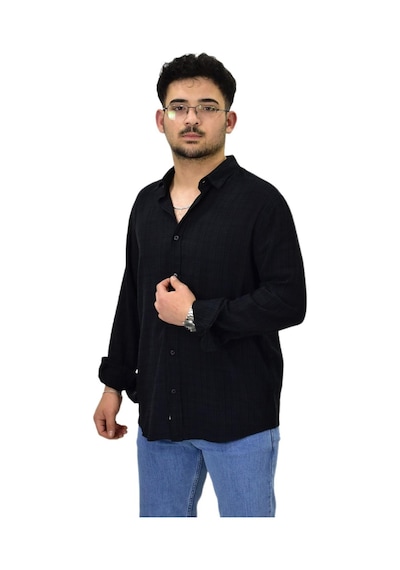 Erkek Spor Silim Fit Uzun Kol Gömlek G5005 Bgl-st04494 Siyah