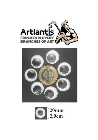 Oynar Göz Siyah 20 Mm 50 Li 1 Paket Oynayan Göz 20mm Hobi Tasarım Anasınıfı Kreş Etkinlik Elişi