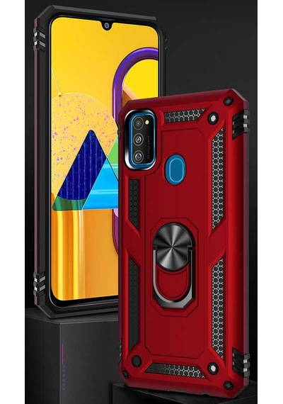 Galaxy M21 Kılıf Zore Vega Kapak Kırmızı