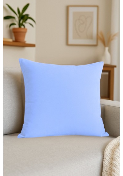 Luna Serisi Kadife Dokulu Kırlent Kılıfı 45 X 45 Cm - Bebe Mavisi Bebek Mavisi
