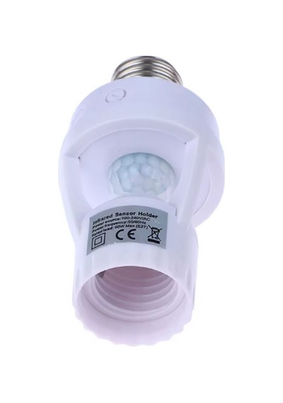 E27 Hareket Sensörlü Lamba Tutucu 110-240volt 60watt, Ampul Soket Adaptörü Pır,