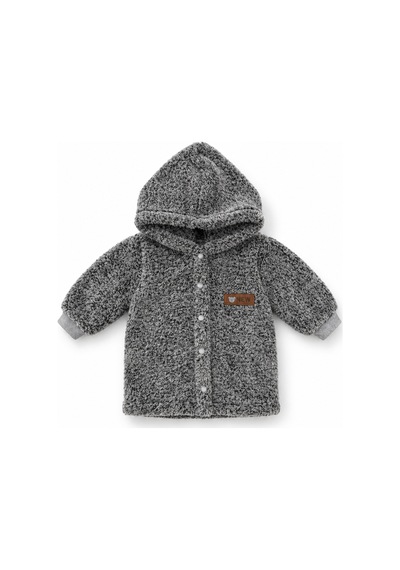Beniizle Kapüşonlu Unisex Welsoft Yumuşak Dokulu Çıtçıtlı Kışlık Bebek Hırkası Antrasit