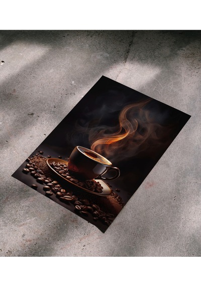 Kahve Posteri Çerçevesiz Poster - Dijital Baskı - Kahve Temalı Poster