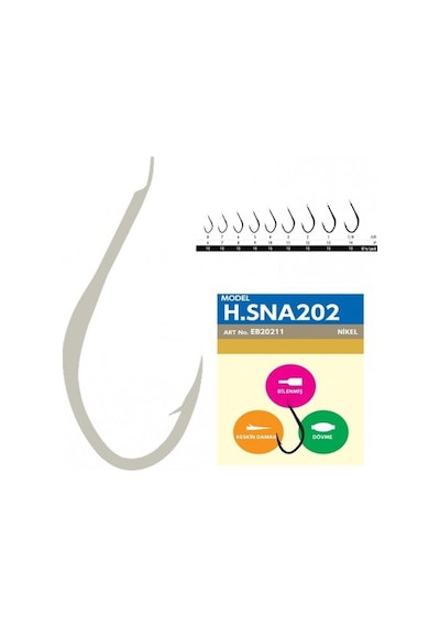 Hayabusa Hsna 202 Dövme Canlı Yem İğnesi 15li Paket Nikel - No-6 6 Numara
