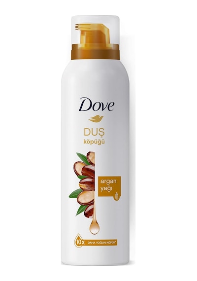 Dove Argan Yağı Duş Köpüğü,10 Kat Daha Yoğun Köpüğe Sahip Kremsi Formül, 200 Ml, Beyaz Açık Bej