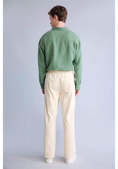 DeFacto Bol Rahat Kesim Wide Leg Yazlık Keten Pantolon C2727AX25SPBG760