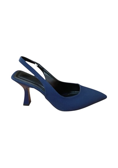 Bilener Şiko 809 Kadın Kadeh Ökçe Arka Açık Stiletto Ayakkabı Lacivert Siyah