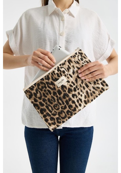 Estrella Paris Nobel Tablet Çantası Kılıfı Leopar 11 İnç 31 X 21 Cm