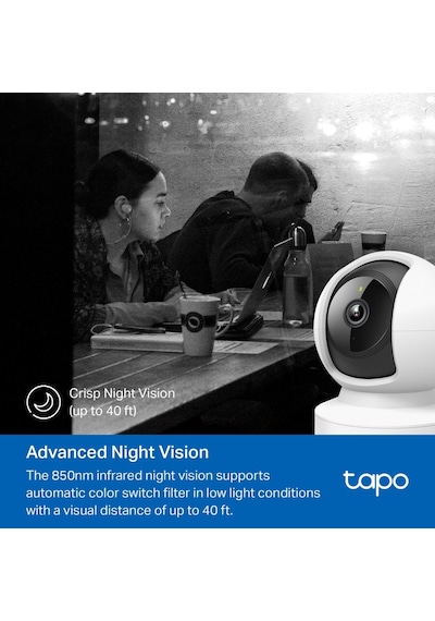 Tp-lınk Tapo C202, Bebek/ev Güvenlik Kamerası, Wifi-ehernet, 1080p, 12mt Gece Görüşü, Pan/tılt, İki Yönlü Ses