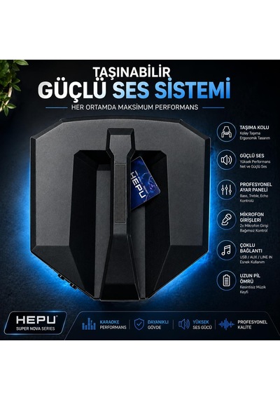 Hp-981 Partybox Bluetooth Hoparlör 6.5 Hoparlör 40w Güç Rgb Işık Tws Destekli