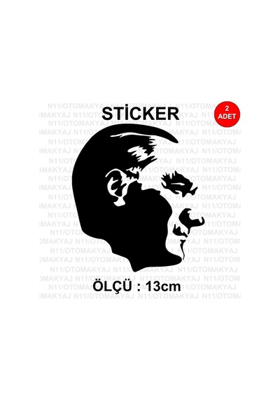 Atatürk Silüet Atam - Araba Kask Motosiklet Laptop Taplet Sticker