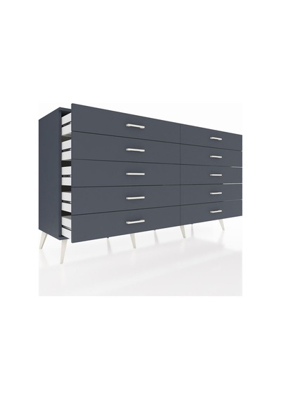Hyperion Konsol 10 Çekmeceli 176x44x99 Antrasit-antrasit Antrasit-antrasit
