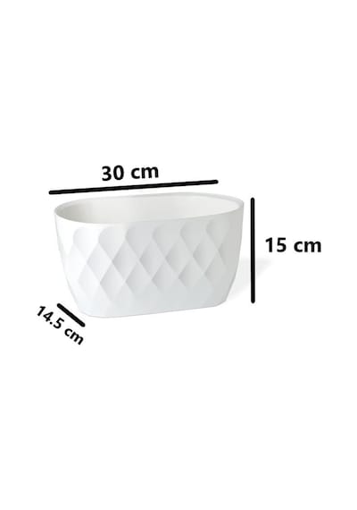 Omnipazar Krs-471 Dekoratif Yakamoz Balkon Saksı 3.5 Litre No 1 Beyaz