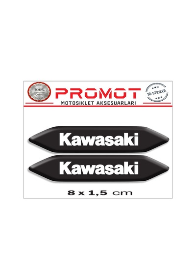 Damla Logo Kawasaki Kabartmalı 2'li Sticker 003 Nötr