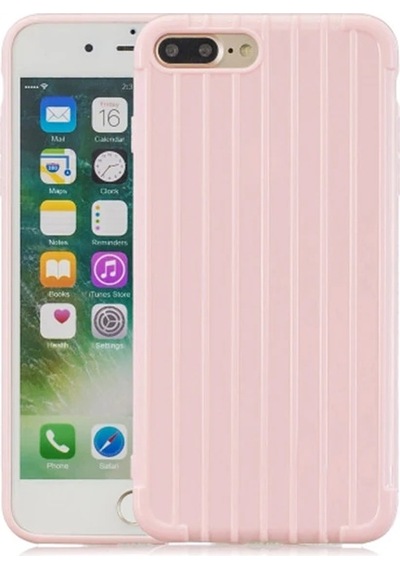 Ally Apple iPhone Uyumlu iPhone 8 Plus 7plus Trunk Lines İnce Soft Silikon Kılıf- 5775 Kırmızı