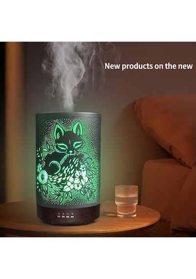 200 Ml Oda Hava Nemlendiricisi Rgb Işık Gece Lambalı Desenli Zaman Ayarlı Kumandalı Nemlendirici