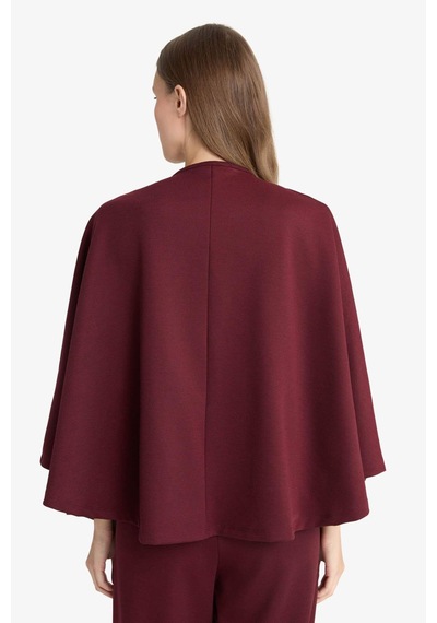 Defacto Regular Fit Bisiklet Yaka Cepli Pelerin Hırka F3686ax25aubr34 Bordo