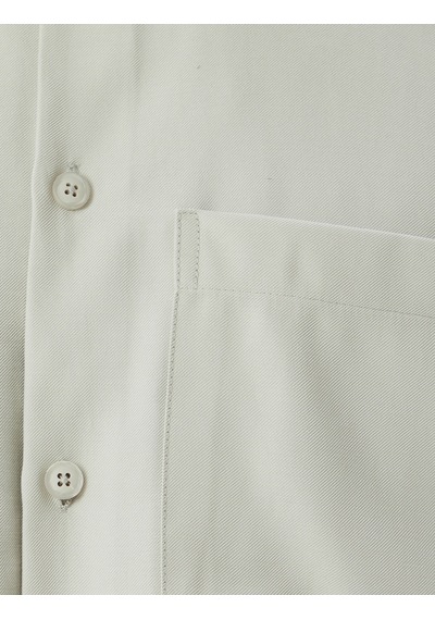 Koton Basic Gömlek Viskon Kısa Kollu Cep Detaylı Regular Fit Gri 4sam60284hw