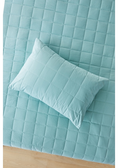 Ocean Home Textile %100 Pamuk Kumaş Kapitoneli Mint Çok Amaçlı Tek Kişilik Yatak Örtüsü Seti 1 Adet 180 X 230 / 1 Adet 50 X 70 Cm