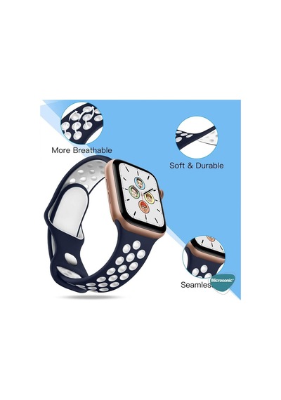 Apple Watch Series 7 45mm İçin Kordon Rainbow Sport Kayış Siyah Watch Series 7 45mm İle Uyumlu Kordon - Siyah Çok Renkli Apple Watch Series 7 45mm İçin Kordon Rainbow Sport Kayış Siyah Watch Series 7 45mm İle Uyumlu Kordon - Siyah Çok Renkli
