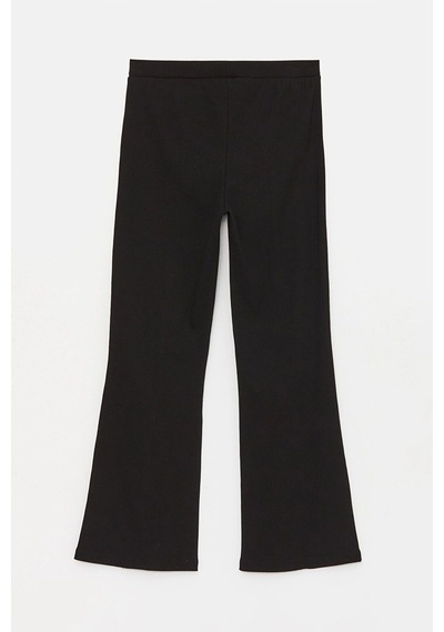 Miniğimin Cicileri Çelik Yırtmaçlı İspanyol Kız Çocuk Tayt - Siyah Siyah