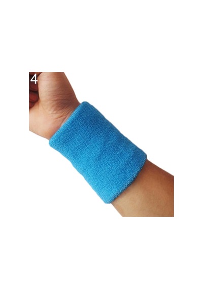Bir Boyut-1 Adet Bilek Ter Bandı Tenis Spor Bileklik Voleybol Spor Salonu Bileklik Desteği Ter Bandı Havlu Bilezik Koruyucu Dış Mekan-gökyüzü Mavi